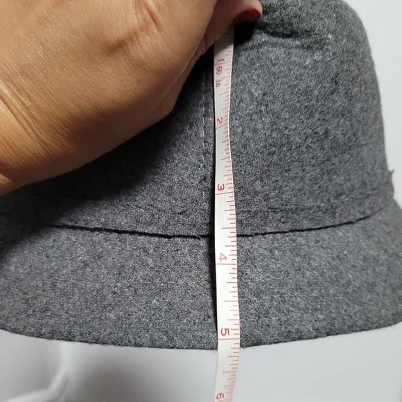 Marie Claire Boutique Wool Blend Bucket Hat Gray Bow Detail Retro Style Womens - Picture 6 of 6